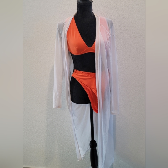 White Swimsuit Cover Up - Picture 3 of 14